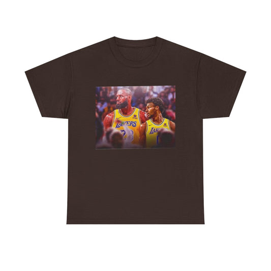 LeBron and Bronny James T-Shirt Front and Back